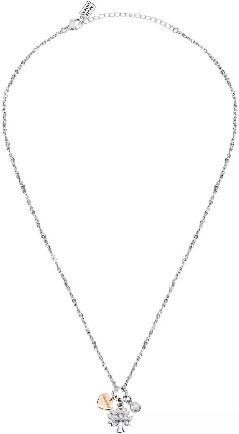 Levně La Petite Story Dámský ocelový náhrdelník s přívěsky Strom života Family LPS05ASF17