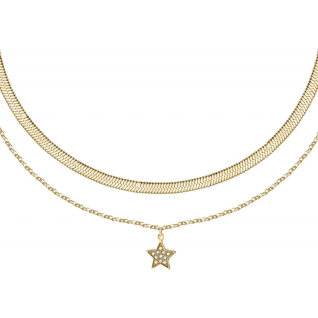 La Petite Story Dvojitý pozlacený náhrdelník s hvězdou Friendship LPS10ARR08