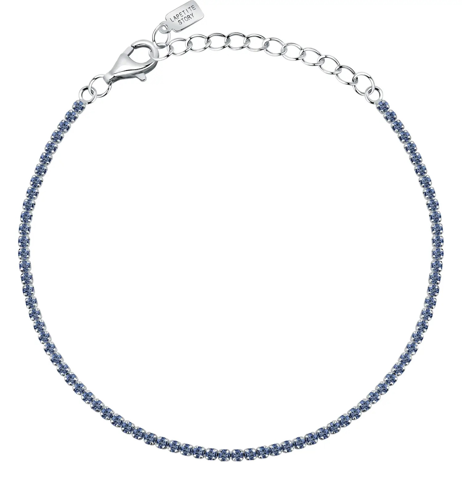 La Petite Story Stříbrný tenisový náramek s modrými zirkony Silver LPS05AWV33