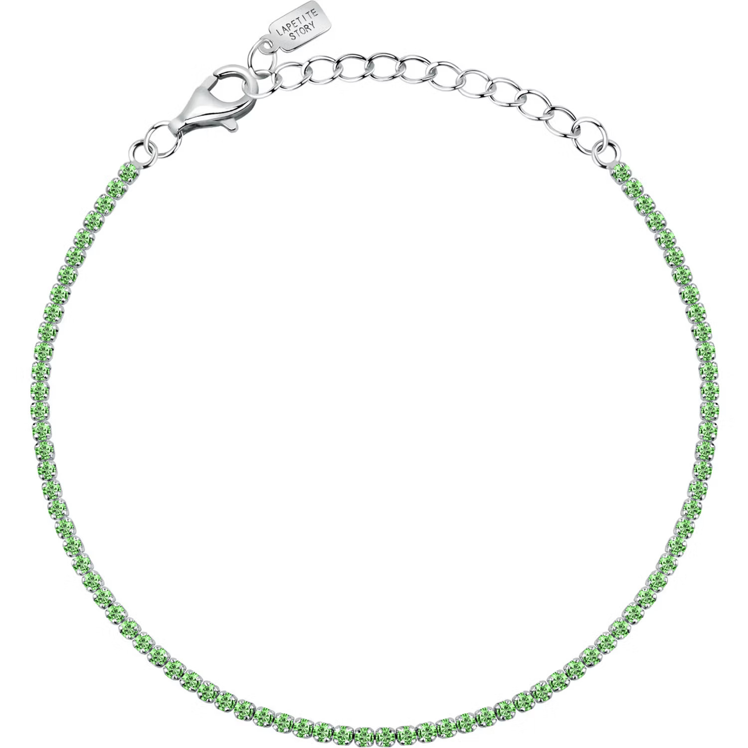 La Petite Story Strieborný tenisový náramok so zelenými zirkónmi Silver LPS05AWV36