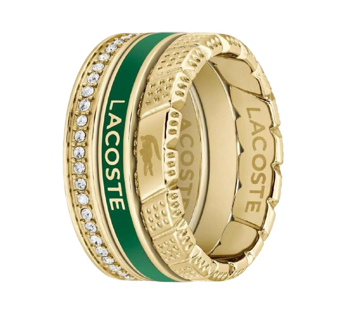 Lacoste Stylová souprava ocelových prstenů 2040282 56 mm