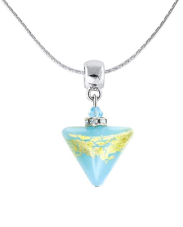 Lampglas Nápaditý náhrdelník Morning Sky Triangle s 24karátovým zlatem v perle Lampglas NTA11