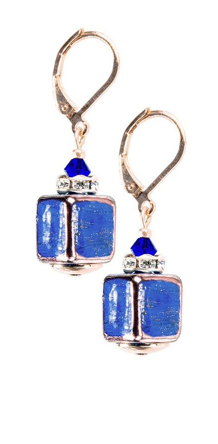 Lampglas Nebesky modré dámské náušnice Triple Blue z perel Lampglas ECU28