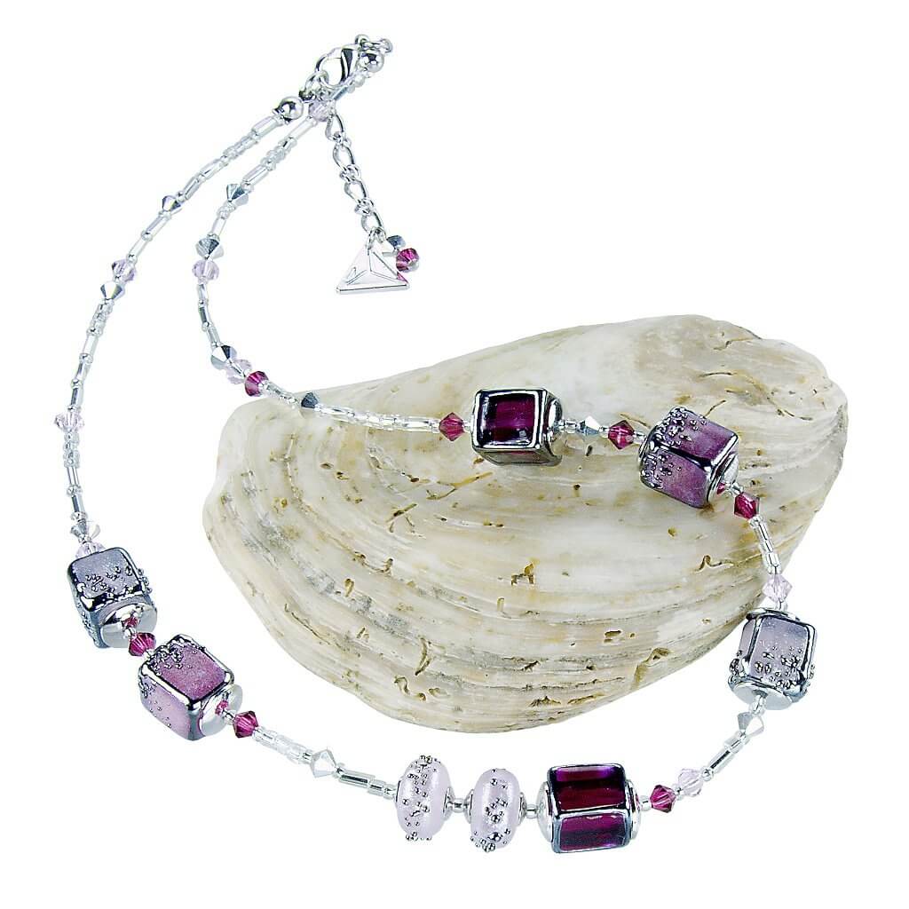 Lampglas Něžný náhrdelník Juicy Raspberry z perel Lampglas NCU32