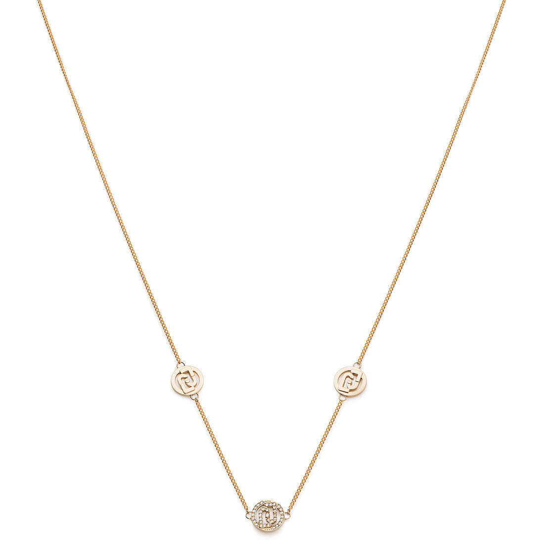 Levně Liu Jo Krásný pozlacený náhrdelník s logy Fashion LJ2081