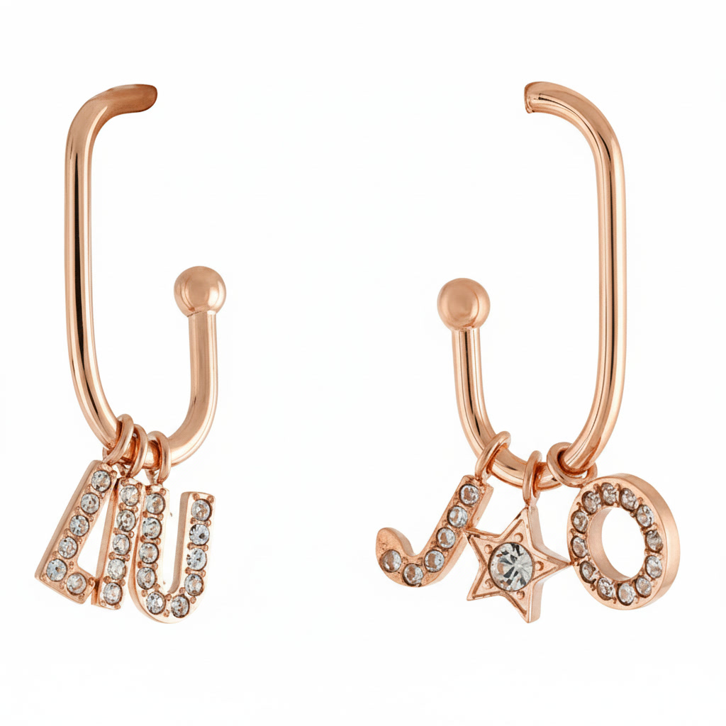 Liu Jo Moderní bronzové náušnice s přívěsky Icona LJ1706