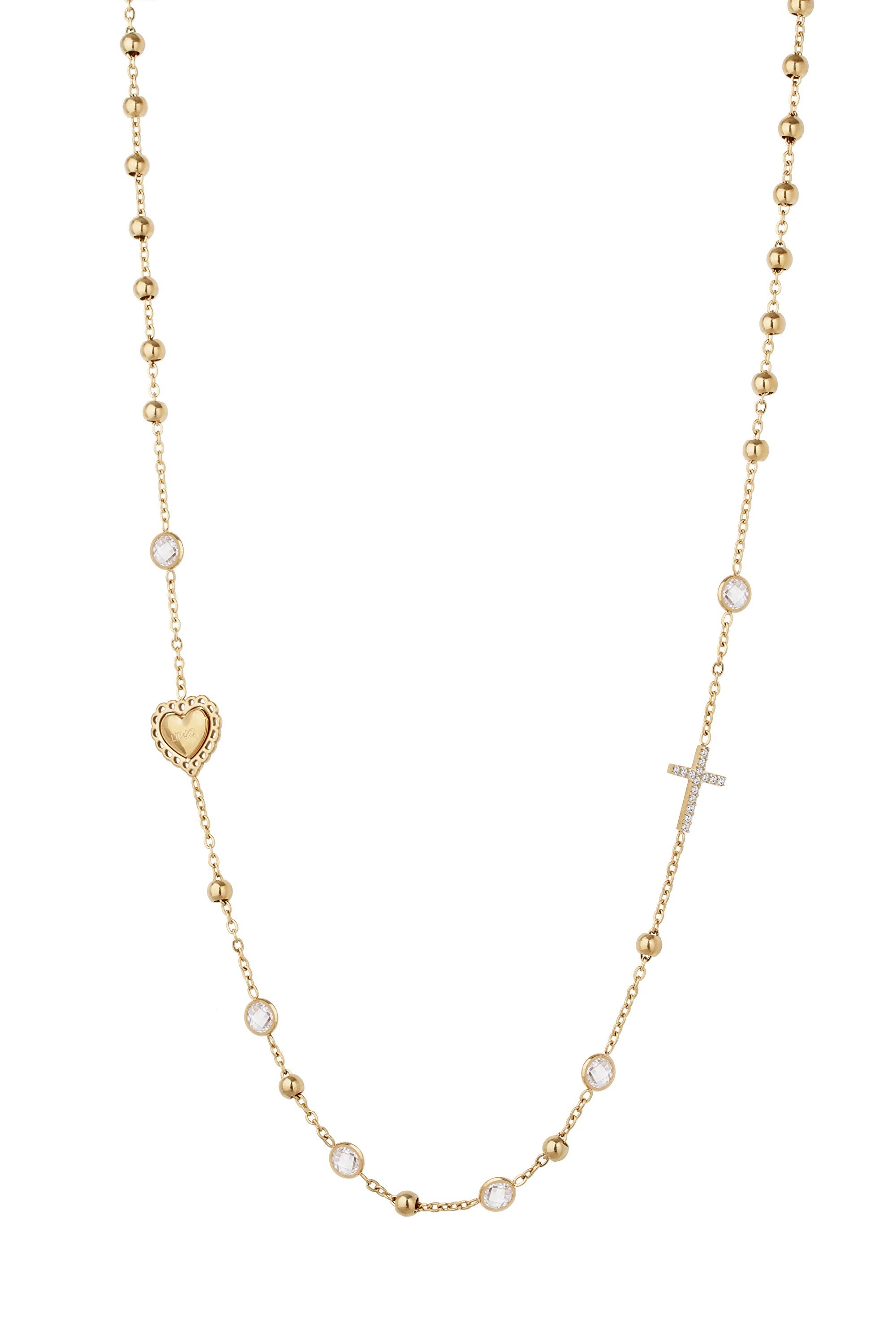 Liu Jo Nadčasový pozlacený náhrdelník s krystaly LJ3201