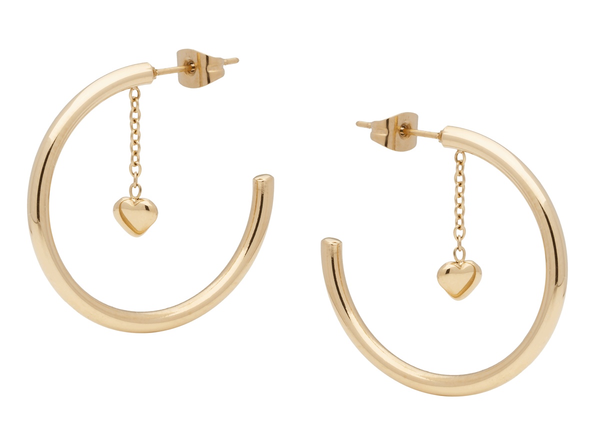 Liu Jo Ocelové kruhové náušnice s řetízkem LJ3196