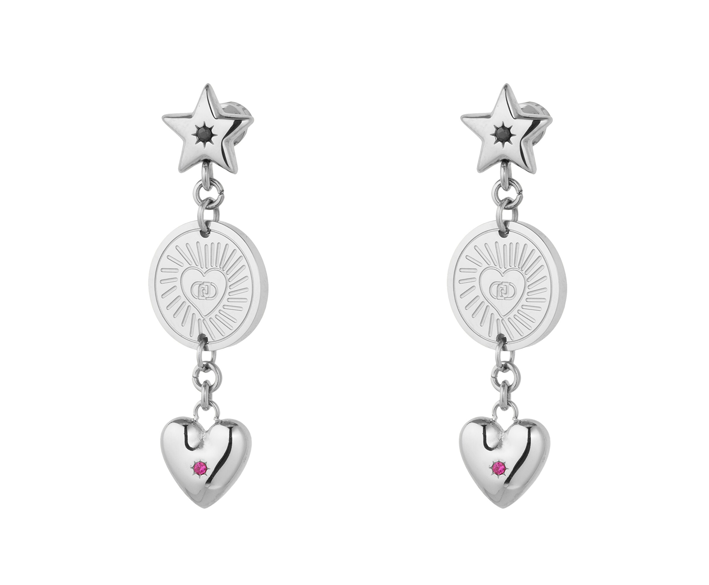 Liu Jo Ocelové visací náušnice s krystaly Icones LJ3186