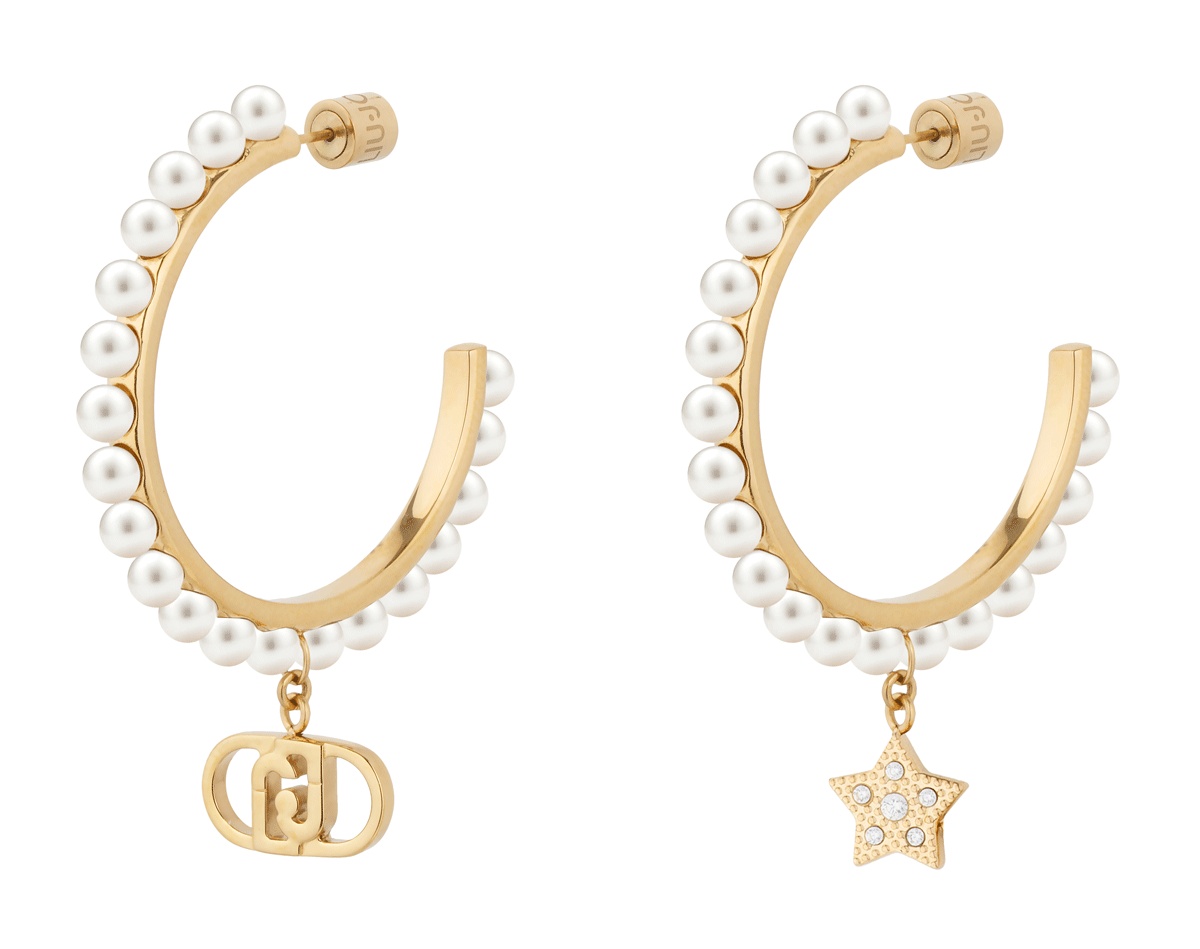 Liu Jo Perlové pozlacené náušnice s přívěsky Stones LJ3168