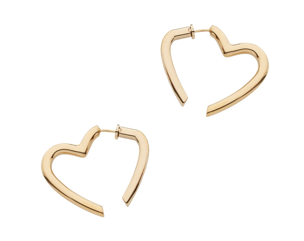 Liu Jo Pozlacené ocelové náušnice Srdce Icones LJ3198