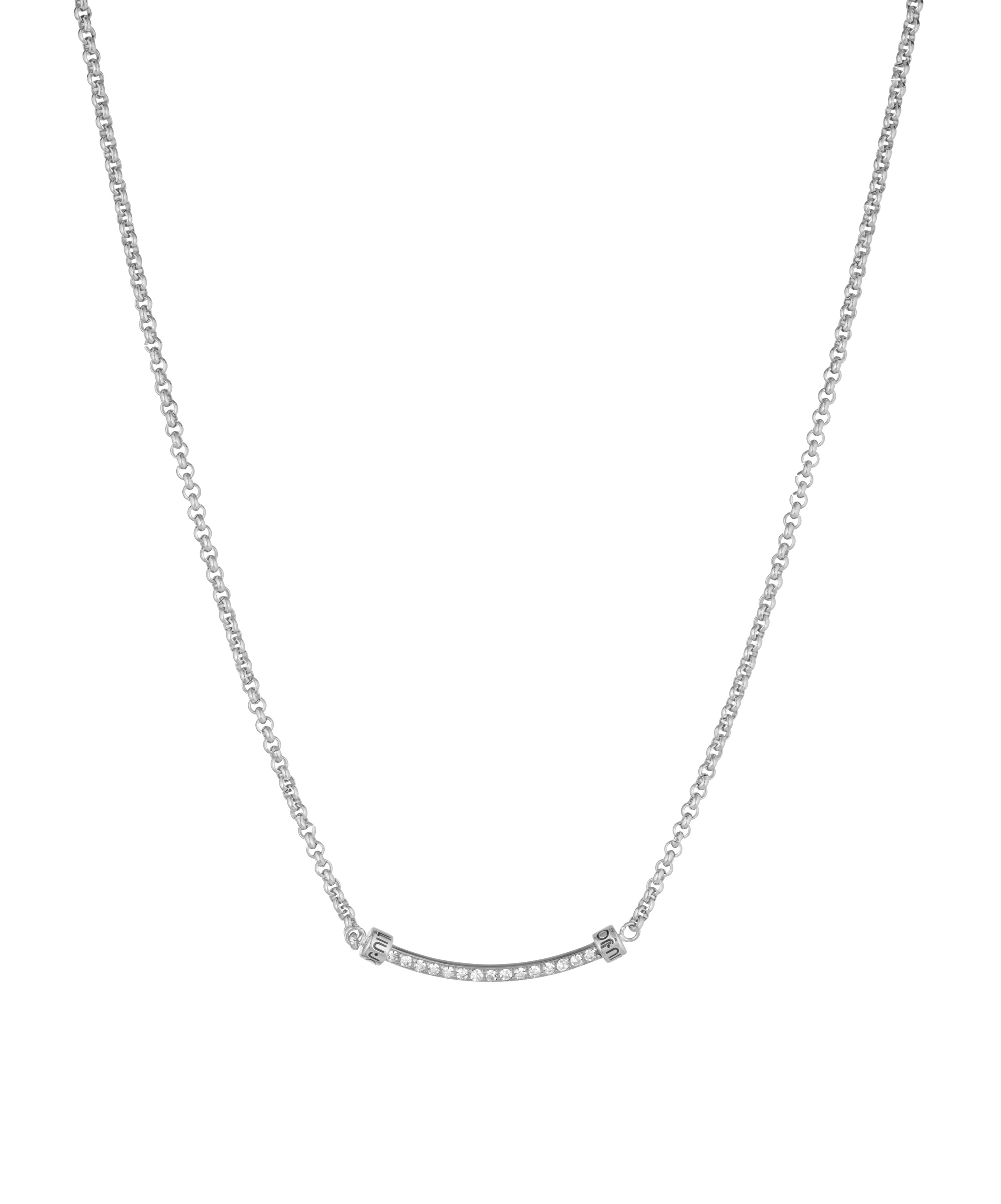 Liu Jo Pôvabný oceľový náhrdelník s kryštálmi LJ1748