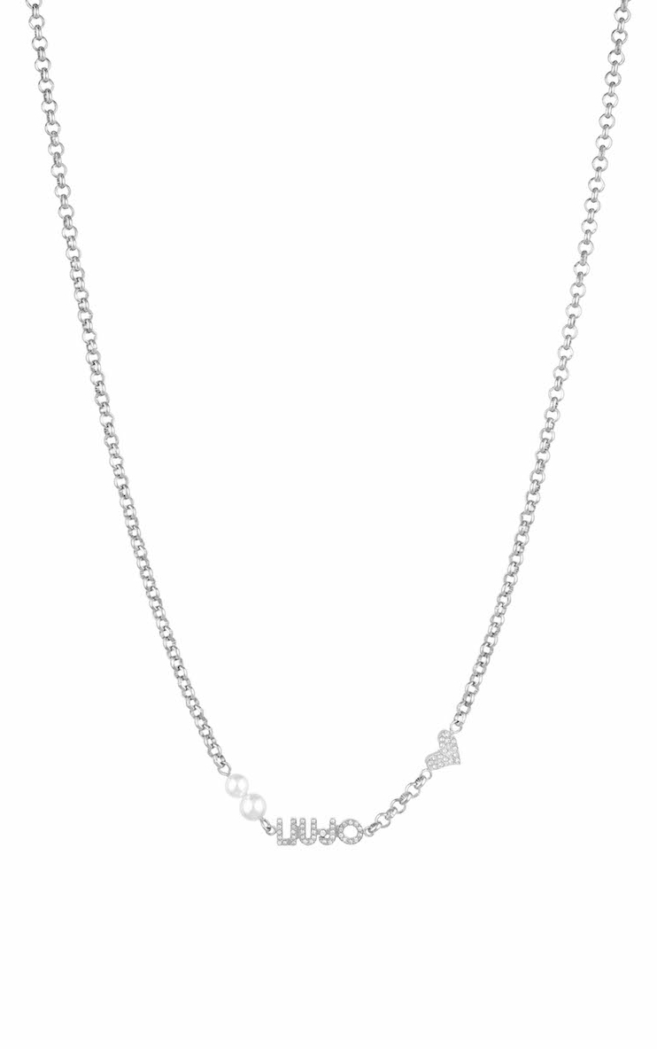Liu Jo Romantický oceľový náhrdelník s perličkami Icona LJ1689