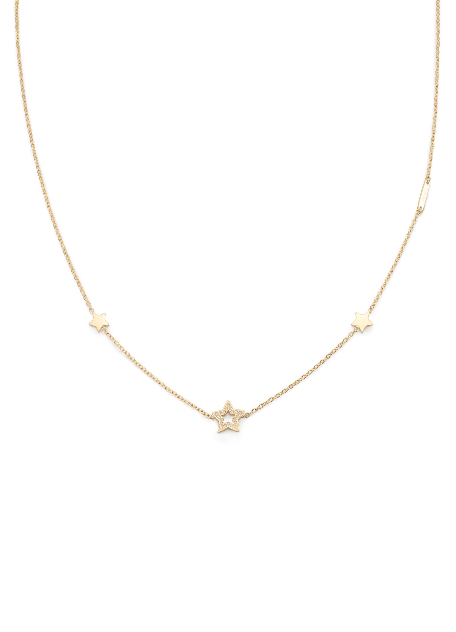 Levně Liu Jo Slušivý pozlacený náhrdelník s hvězdami Essential LJ2189