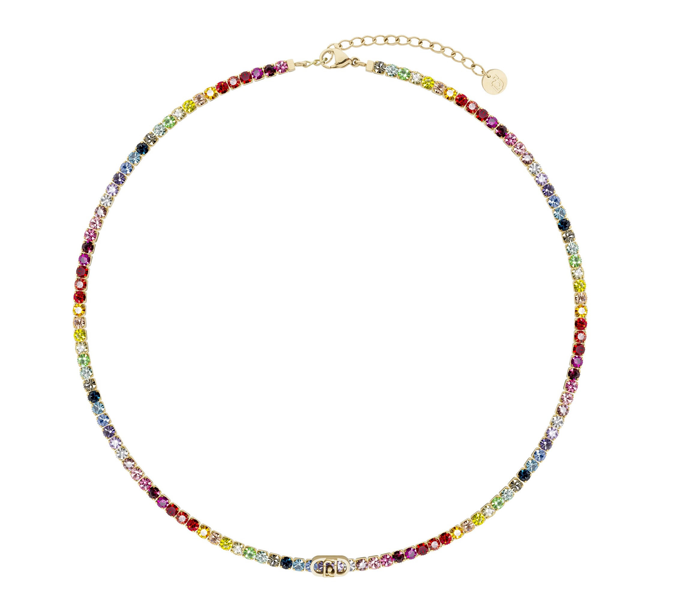 Liu Jo Tenisový duhový náhrdelník s krystaly Stones LJ3221