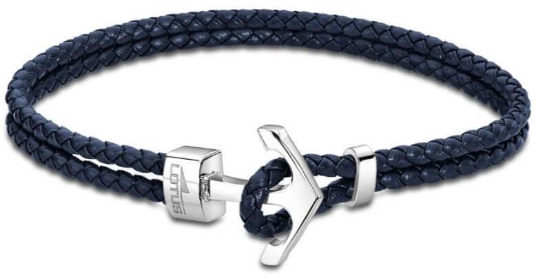 Lotus Style Kék bőr karkötő, horgony LS2075-2 / 3