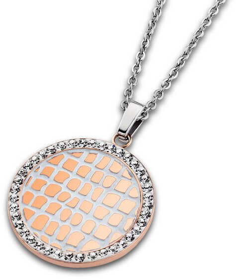 Lotus Style Ocelový náhrdelník s krystaly LS1778-1/2