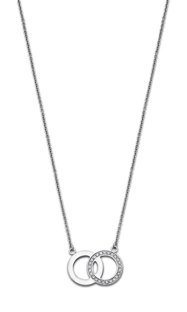 Lotus Style -  Stylový ocelový náhrdelník se zirkony Woman Basic LS1913-1/1