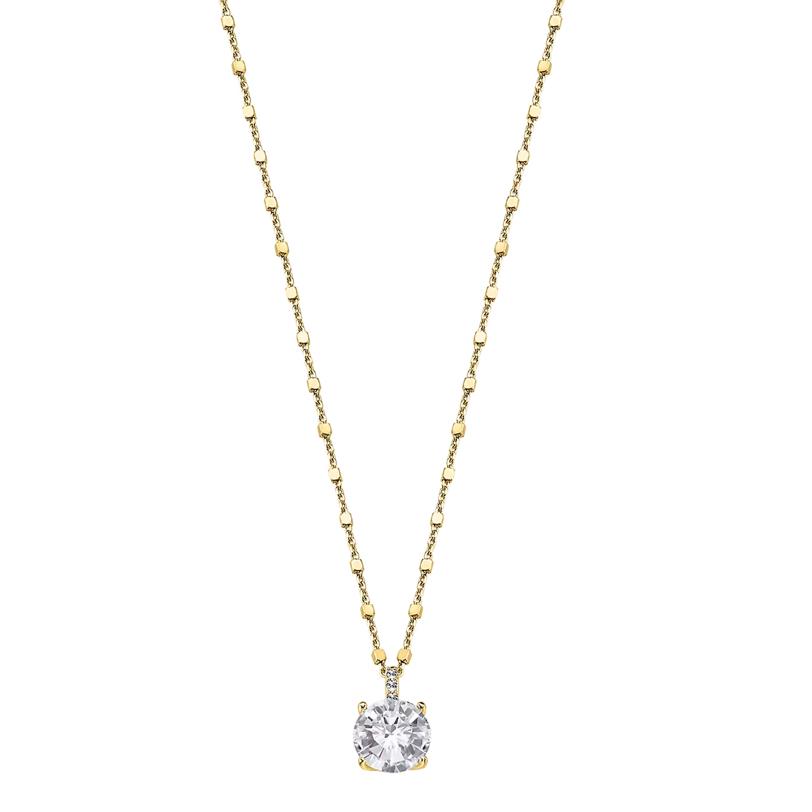 Lotus Silver Elegantní pozlacený náhrdelník ze stříbra s čirými krystaly Swarovski LP2005-1/5 (řetízek, přívěsek)