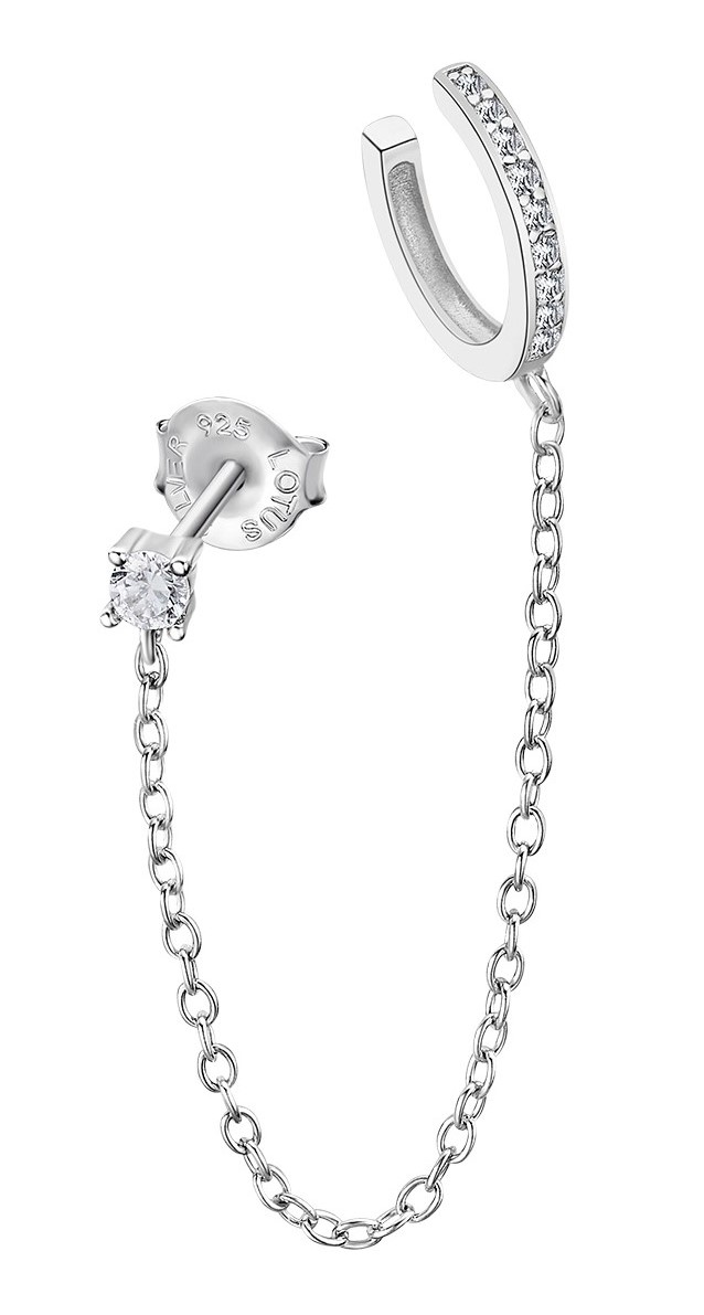 Lotus Silver Strieborná dvojitá single náušnice Earparty LP3333-9/1