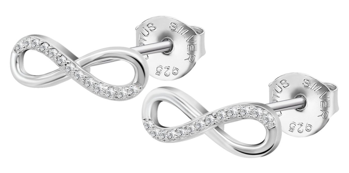 Lotus Silver Strieborné náušnice so zirkónmi Nekonečno LP1872-4/3