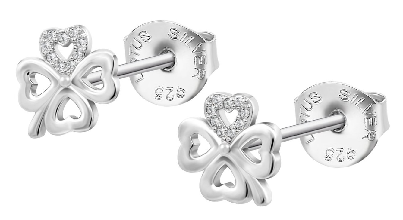 Lotus Silver Strieborné náušnice trblietavé štvorlístky Mystic LP3305-4/1