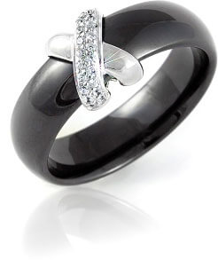 Modesi Černý keramický prsten QJRQY6157KL 58 mm