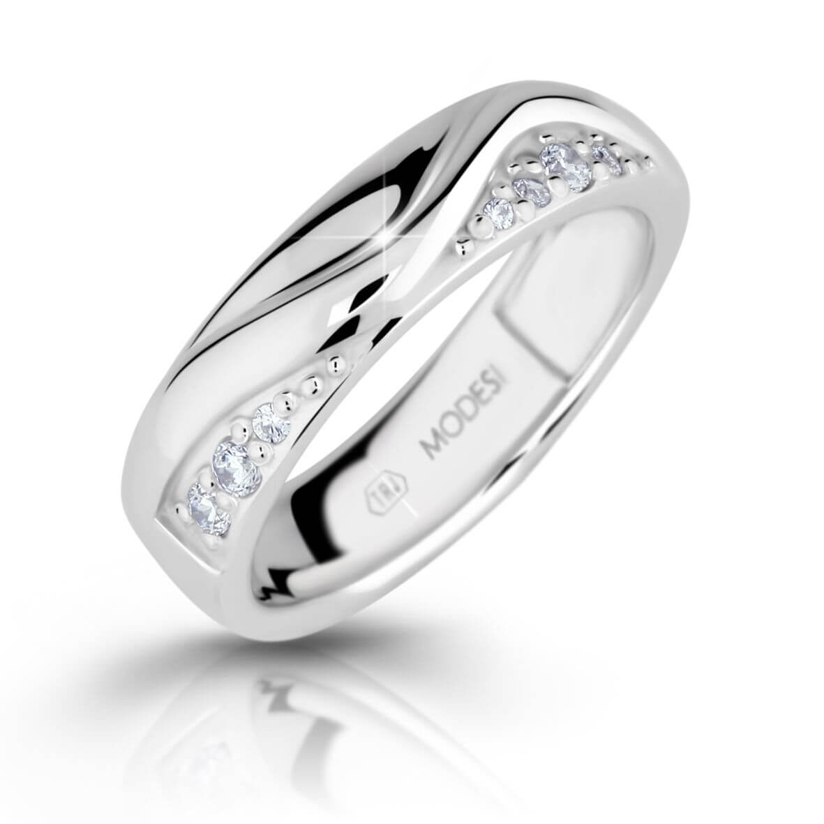 Modesi Módní stříbrný prsten se zirkony M16026 54 mm