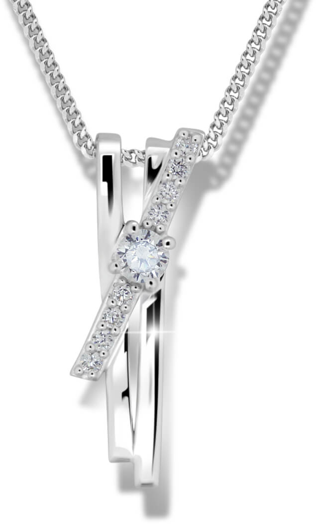Modesi Překrásný stříbrný náhrdelník M41098 (řetízek, přívěsek)
