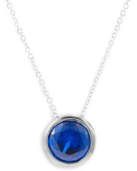 Modesi Strieborný náhrdelník Dark Blue QJPY5039LW (retiazka, prívesok).