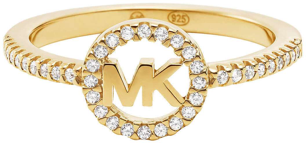 Michael Kors Luxusní pozlacený prsten se zirkony MKC1250AN710 57 mm