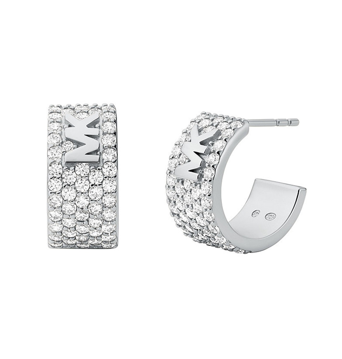Michael Kors Luxus ezüst karika fülbevaló cirkónium kövekkel Premium MKC1553AN040