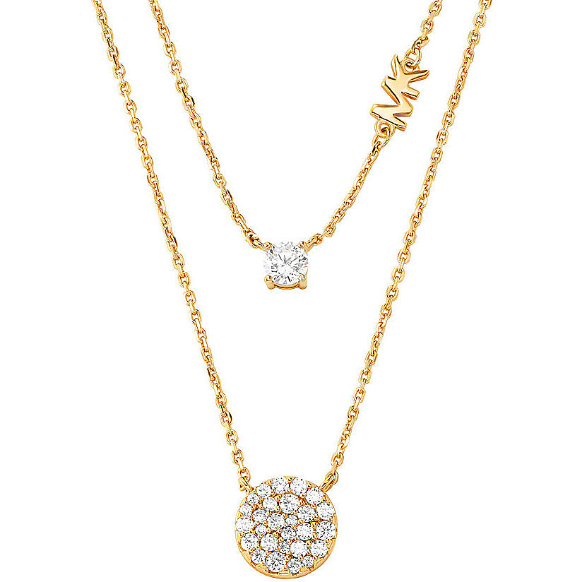 Levně Michael Kors Moderní dvojitý pozlacený náhrdelník Brilliance MKC1591AN710