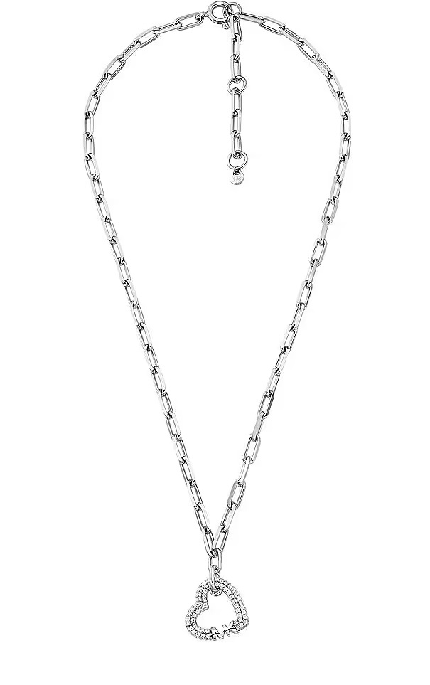 Levně Michael Kors Romantický stříbrný náhrdelník se zirkony Pavé Heart MKC1647CZ040