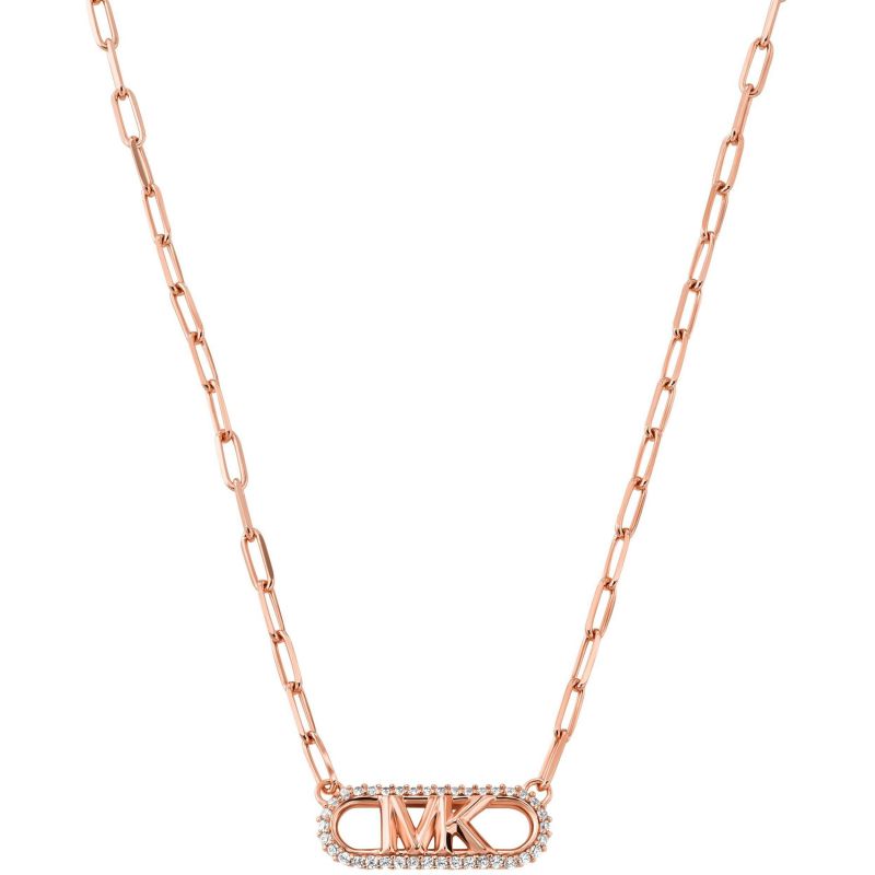 Michael Kors Slušivý bronzový náhrdelník s kubickými zirkónmi MKC1655CZ791.