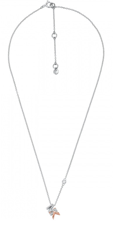 Michael Kors Stříbrný bicolor náhrdelník s logem Premium MKC1537AN931 (řetízek, přívěsek)