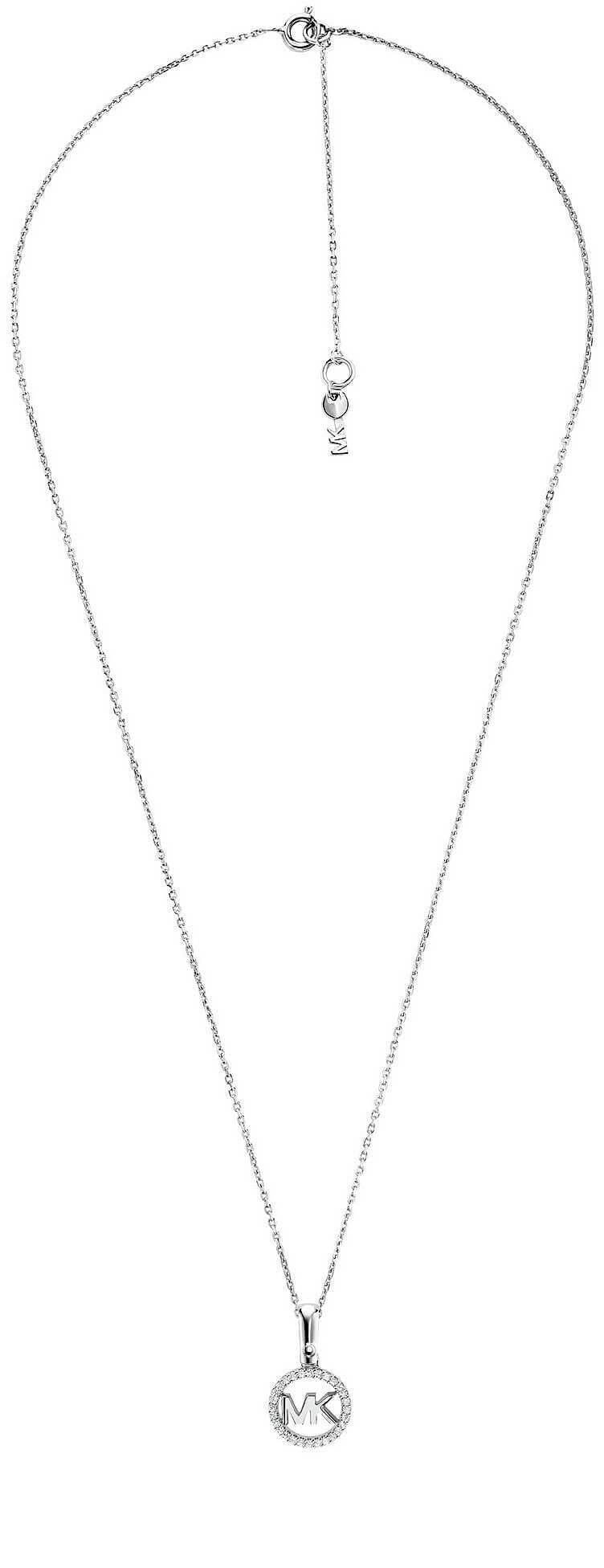 Michael Kors -  Stříbrný náhrdelník s třpytivým přívěskem MKC1108AN040 (řetízek, přívěsek)