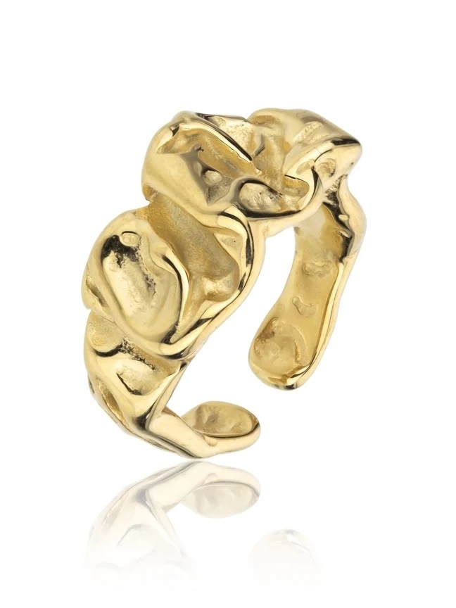 Levně Marc Malone Originální masivní prsten Blake Gold Ring MCR23059G