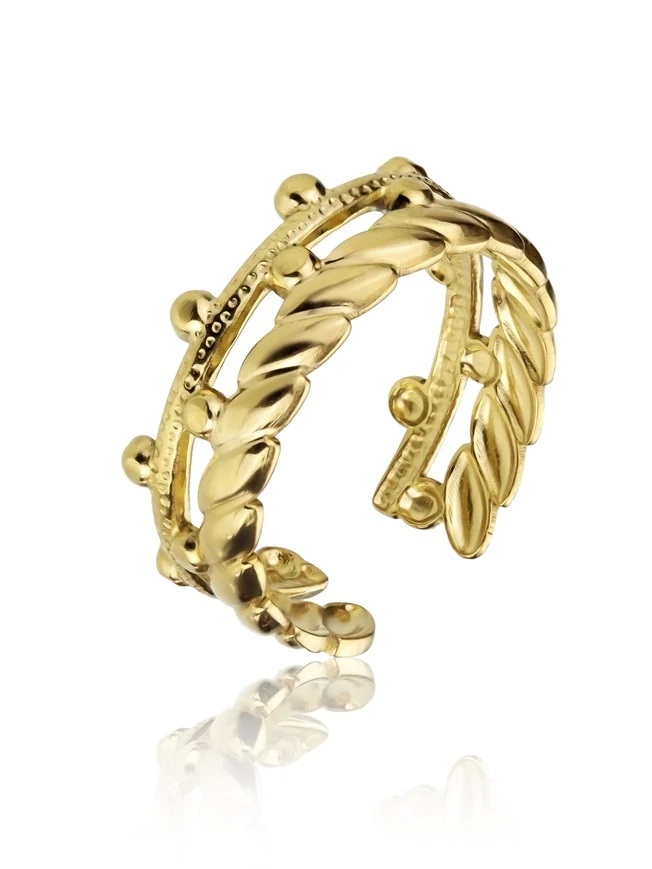 Levně Marc Malone Otevřený pozlacený prsten Vivian Gold Ring MCR23006G