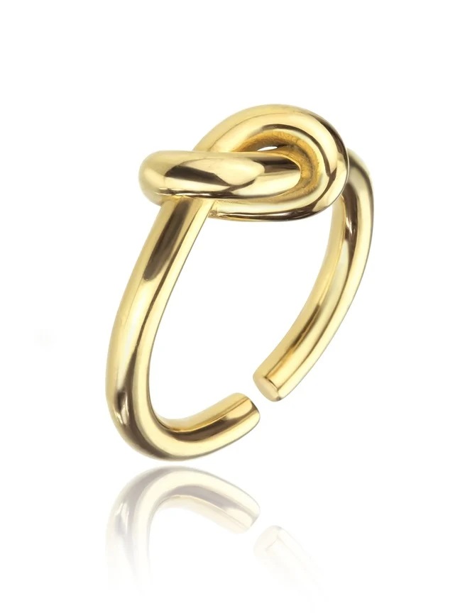 Levně Marc Malone Pozlacený prsten s uzlem Rylee Gold Ring MCR23003G