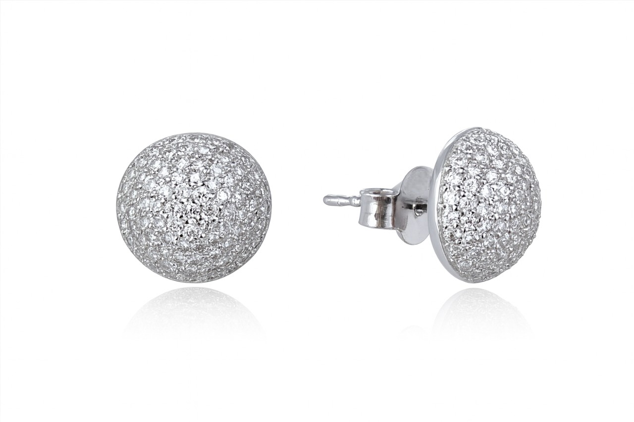 MOISS Blyštivé strieborné náušnice s kubickými zirkónmi E0003197