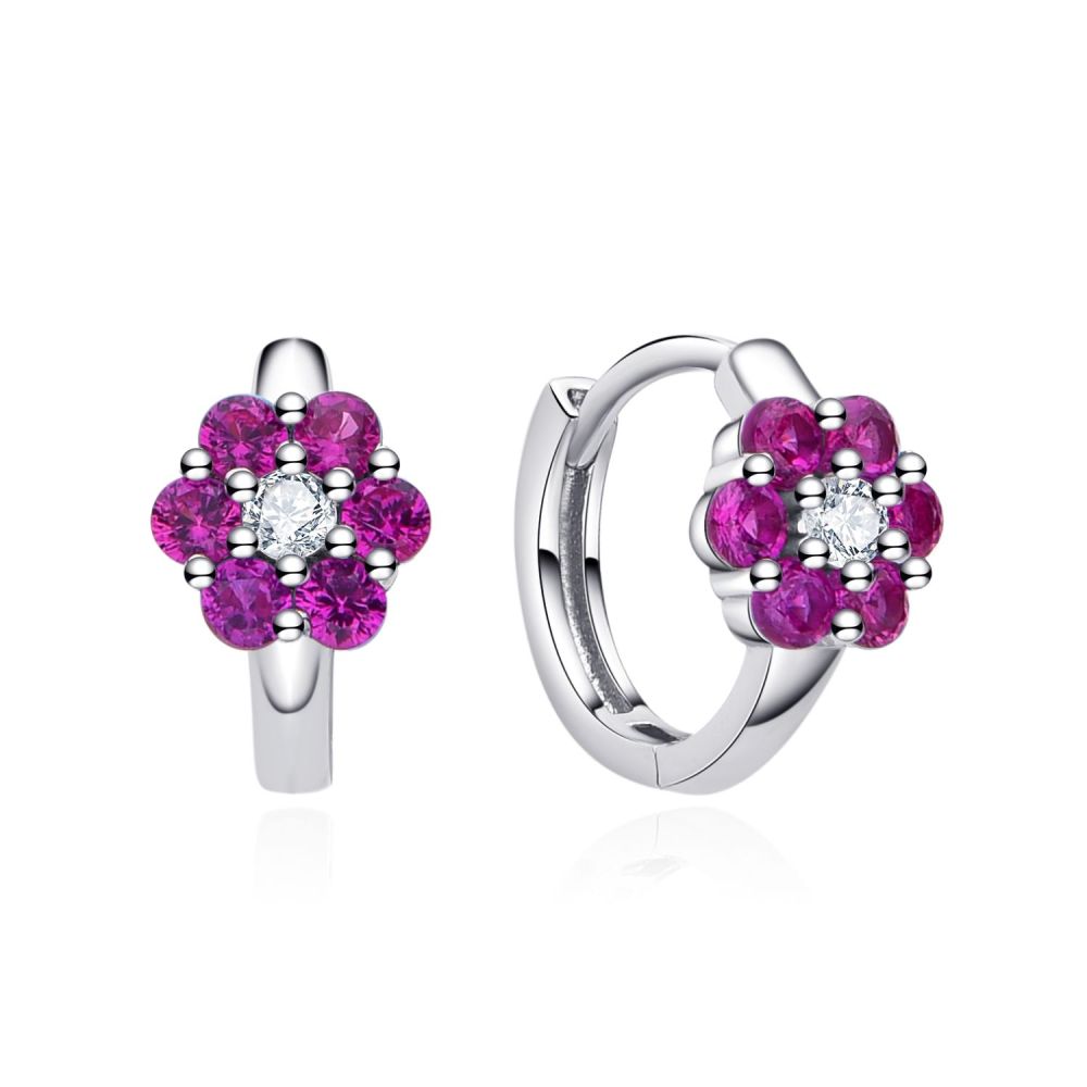 MOISS Detské strieborné kruhy Kvetina so zirkónmi E0004498