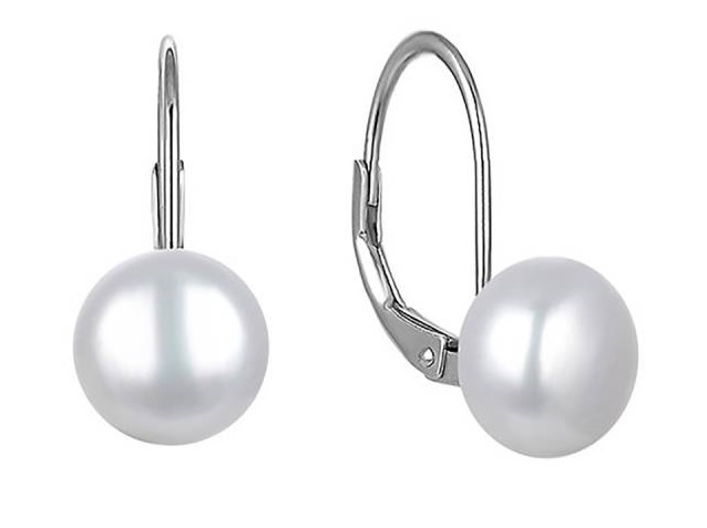 MOISS Elegáns ezüst fülbevaló fehér gyöngyökkel EP000093-EP000102 0,7 cm