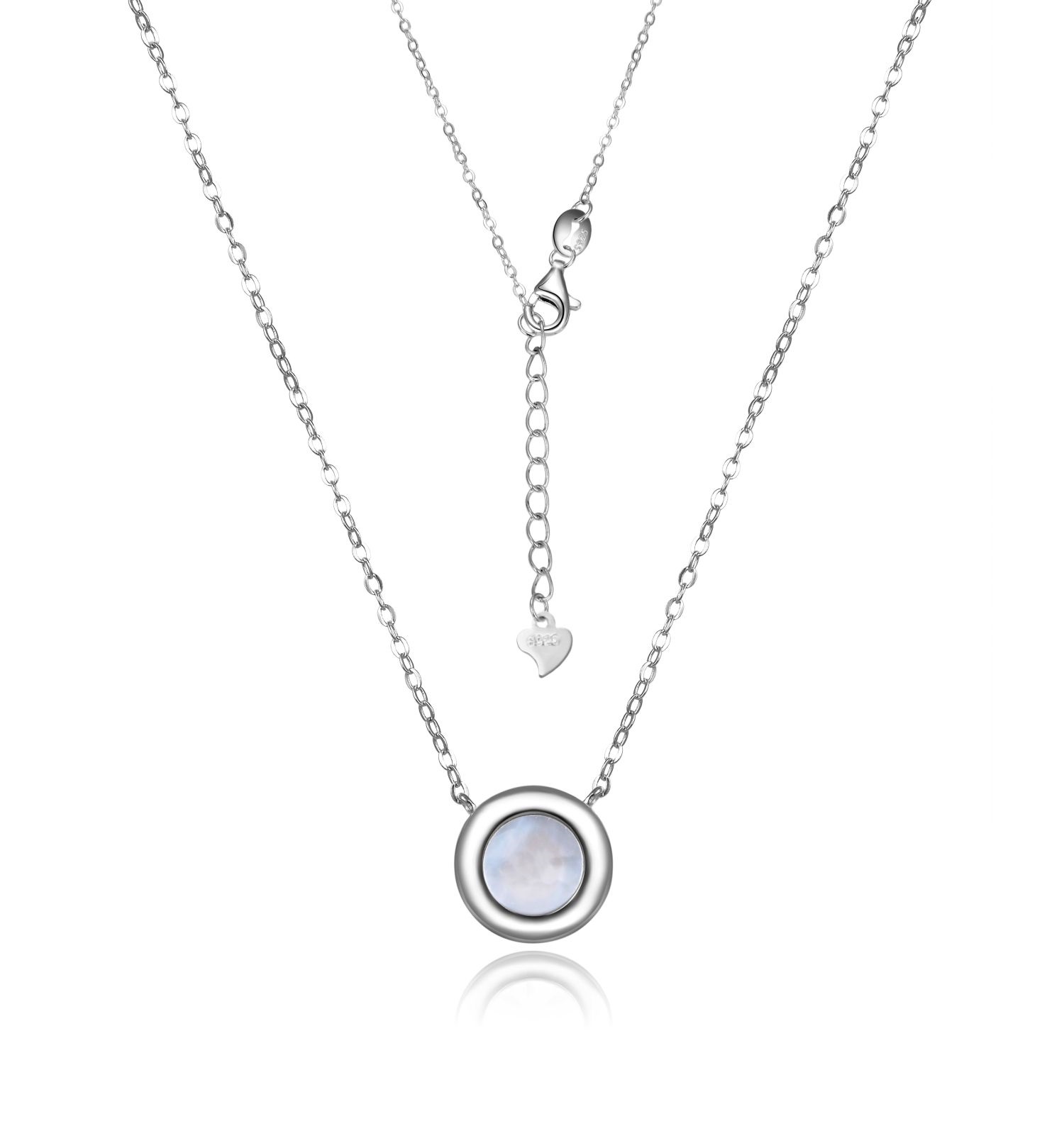 Levně MOISS Elegantní stříbrný náhrdelník s perletí N0000522