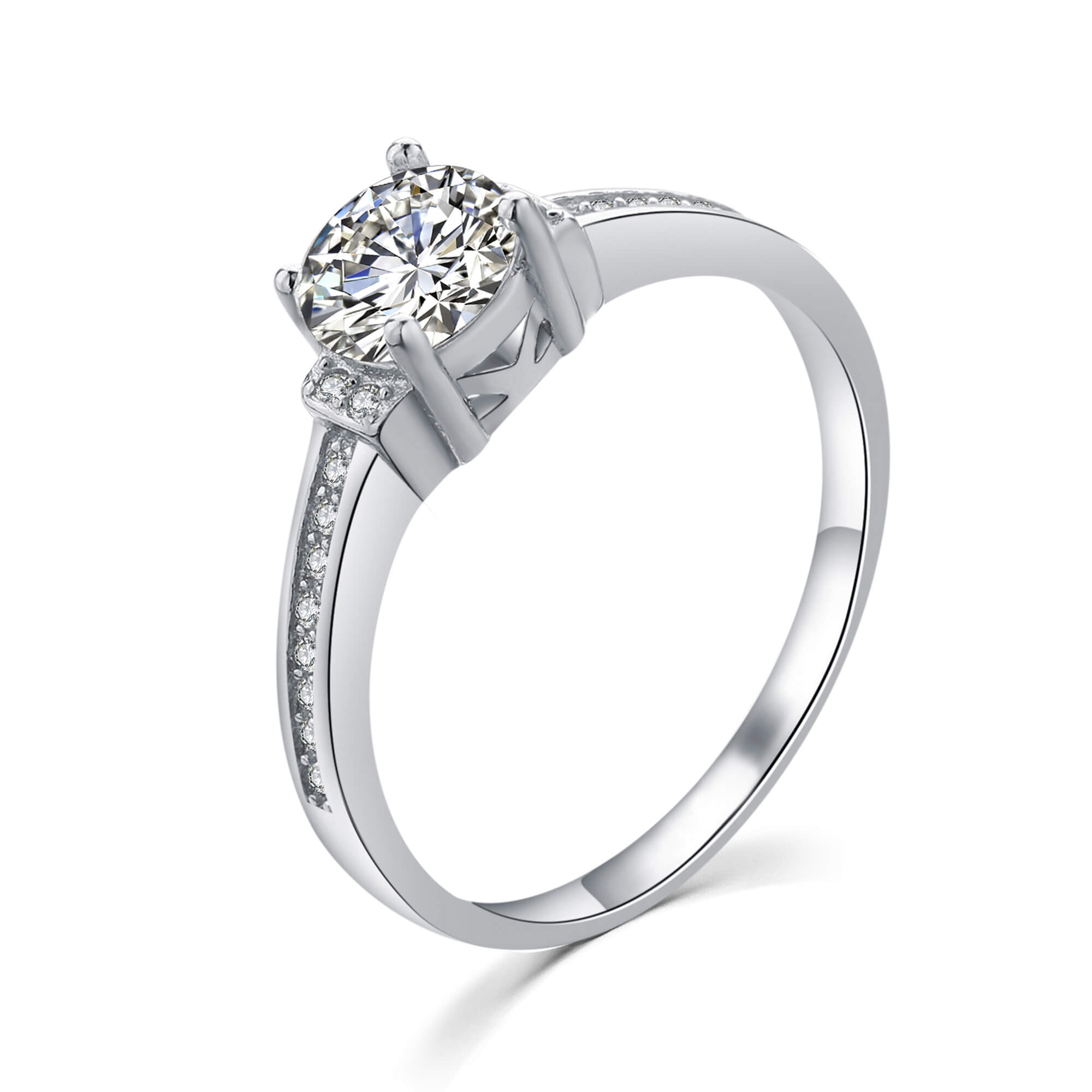 MOISS Elegantný strieborný prsteň s čírymi zirkónmi R00006 57 mm