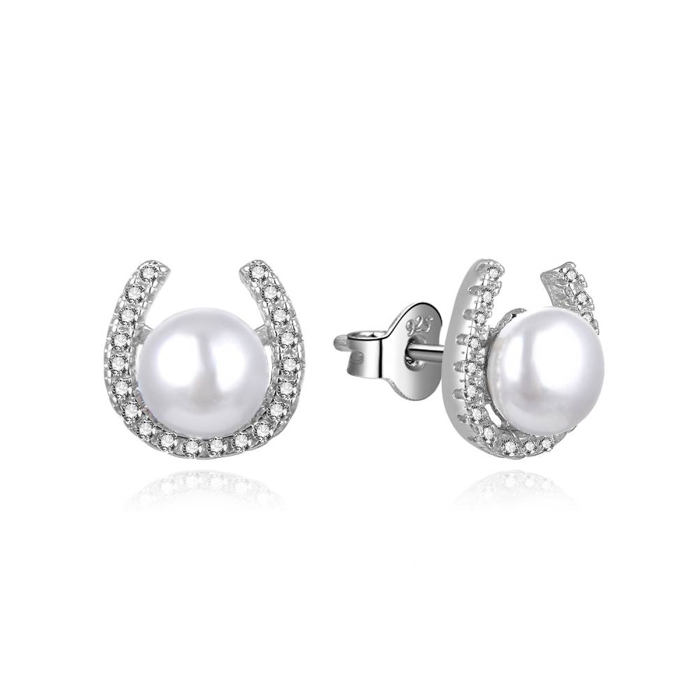 MOISS Pôvabné strieborné náušnice s perlami a zirkónmi E0003103
