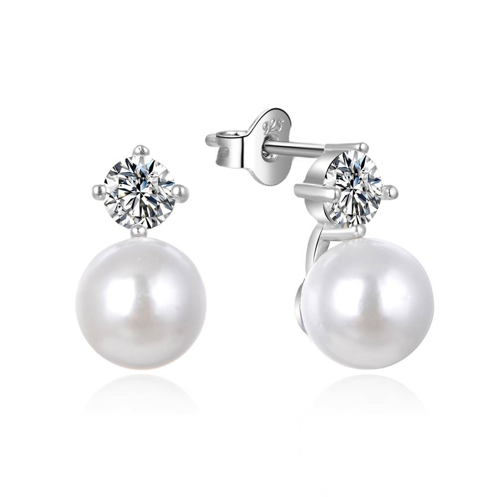 MOISS Krásné stříbrné náušnice s perlami Naomi E0003104