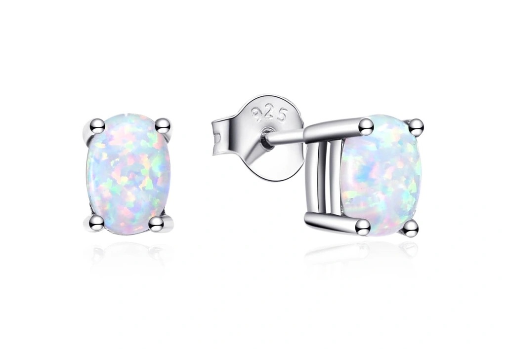 MOISS Strieborné náušnice so syntetickými opálmi E0002806