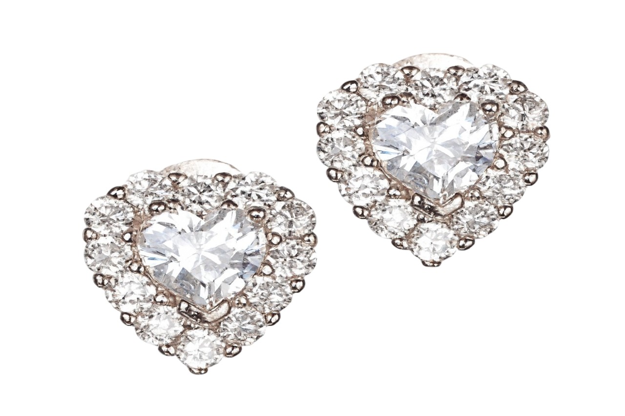 MOISS Strieborné náušnice Trblietavé srdce E0003202