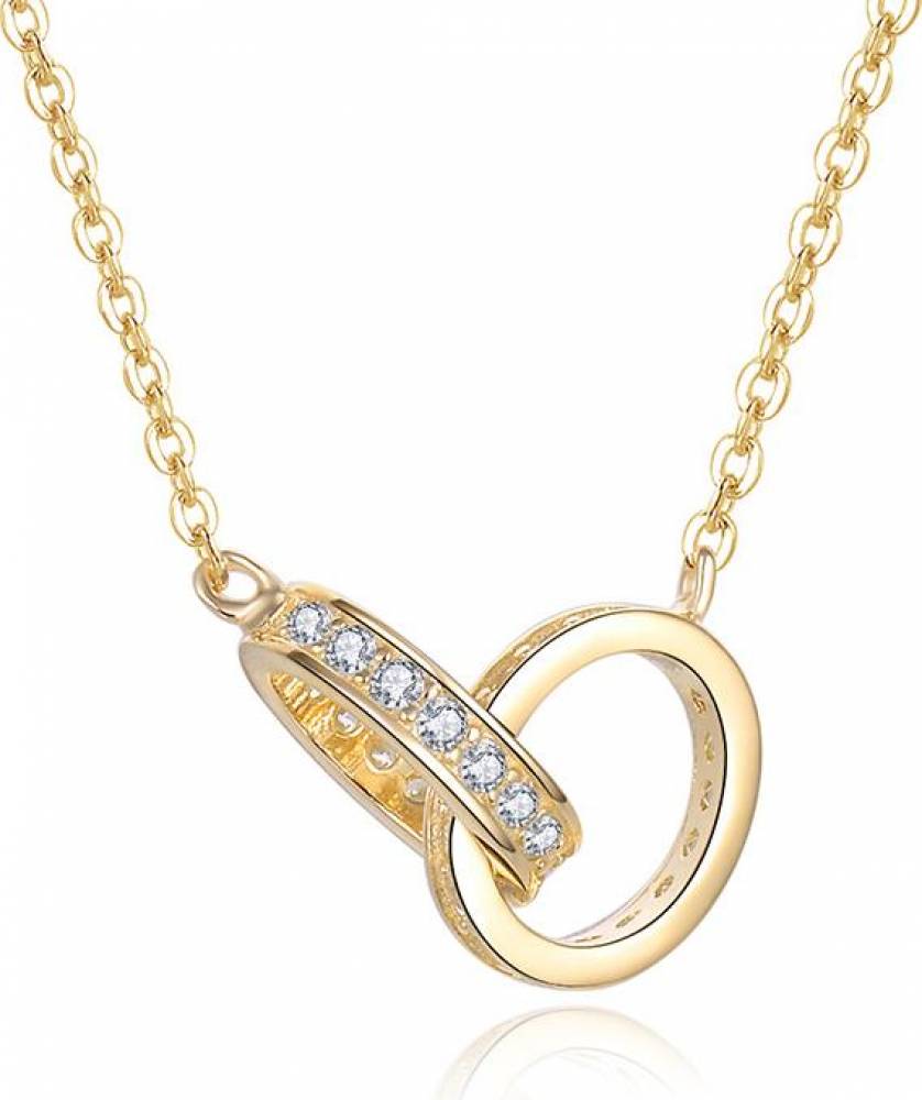MOISS Stylový pozlacený náhrdelník s kroužky N0000580